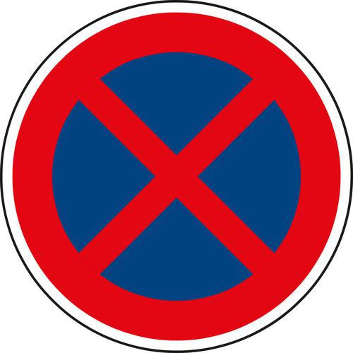 Dopravná značka Zákaz zastavenia (B28)