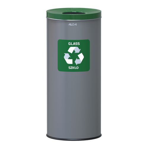 Kovové odpadkové koše EKO na triedený odpad, objem 45 l