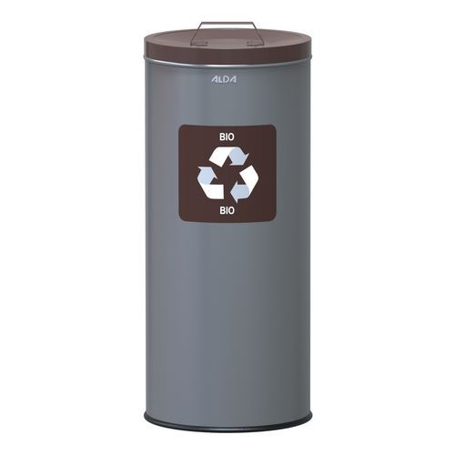 Kovové odpadkové koše EKO na triedený odpad, objem 45 l