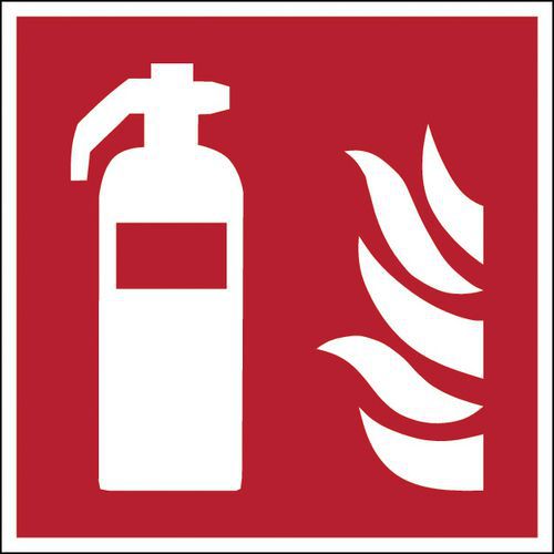 Štvorcové požiarne bezpečnostné značky - Hasiaci prístroj - fotoluminiscenčné, polypropylén