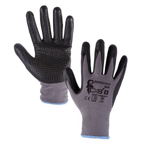 Povrstvené rukavice NAPA, šedo-čierne