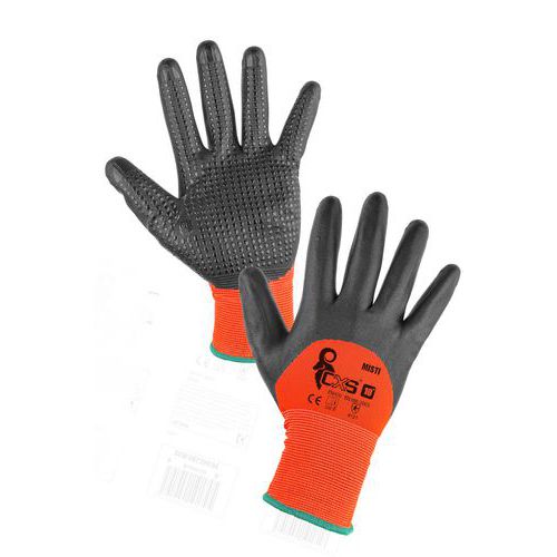 Povrstvené rukavice MISTI, oranžovo-šedá, 8” - 10”