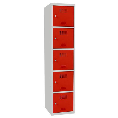 Zvárané šatníky Lucas, 5 boxov, cylindrický zámok
