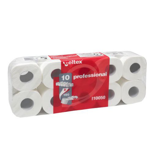 Toaletný papier Celtex Professional 2-vrstvový, 11 cm, 17,6 m, 100 % biela, 10 kotúčov