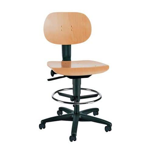 Zvýšená pracovná stolička s klzákmi/kolieskami