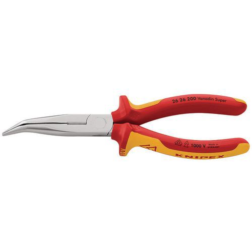 Polguľaté kliešte Knipex s čepieľkami so zahnutým hrotom, dĺžka 160 - 200 mm