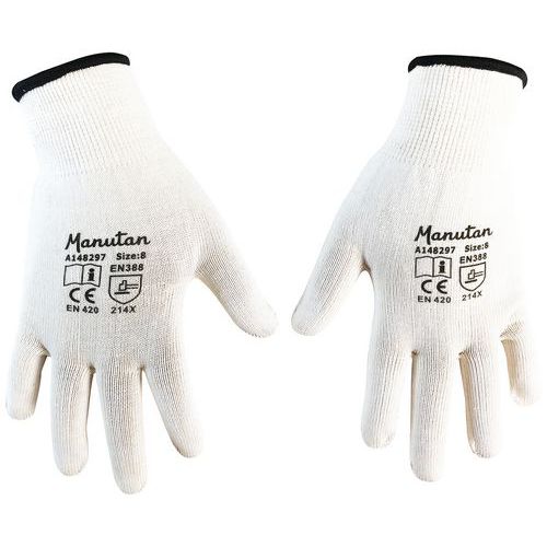 Bavlnené rukavice Manutan Expert, biele