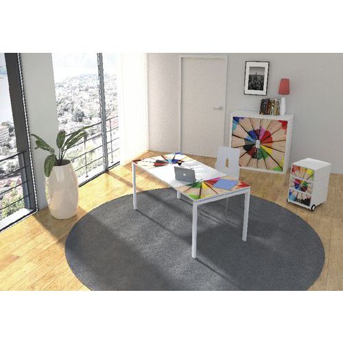 Zostava nábytku do kancelárie Manutan Expert Easy Office, stôl 140 x 80 cm
