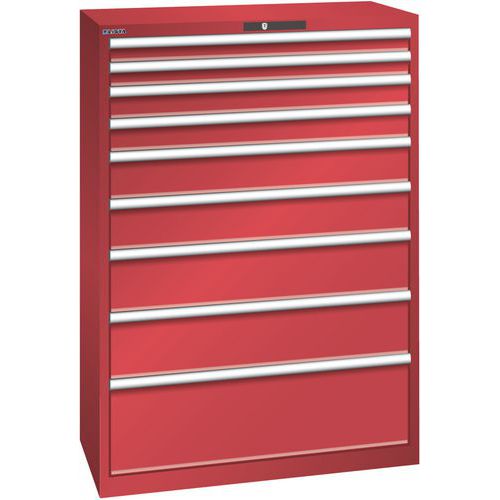 Dielenské zásuvkové skrine Lista, nosnosť 75 kg, 9 zásuviek