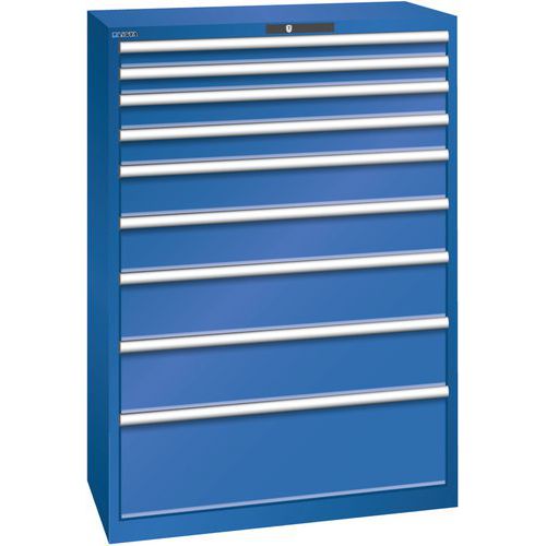 Dielenské zásuvkové skrine Lista, nosnosť 75 kg, 9 zásuviek