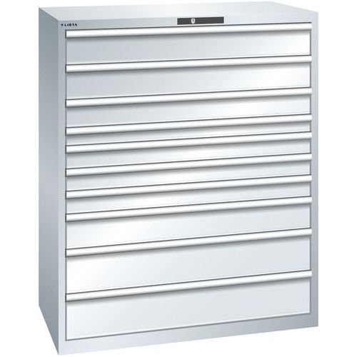 Dielenské zásuvkové skrine Lista 10, 11, a 12 zásuviek, 1193x725x1450 mm