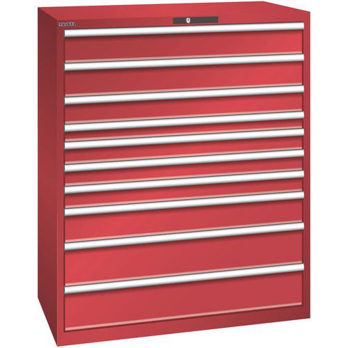 Dielenské zásuvkové skrine Lista 10, 11, a 12 zásuviek, 1193x725x1450 mm