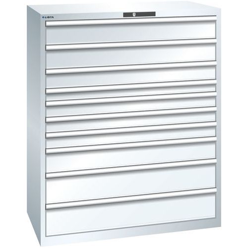 Dielenské zásuvkové skrine Lista 10, 11, a 12 zásuviek, 1193x725x1450 mm