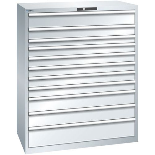 Dielenské zásuvkové skrine Lista 10, 11, a 12 zásuviek, 1193x725x1450 mm