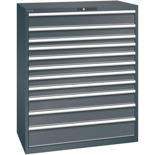 Dielenské zásuvkové skrine Lista 10, 11, a 12 zásuviek, 1193x725x1450 mm