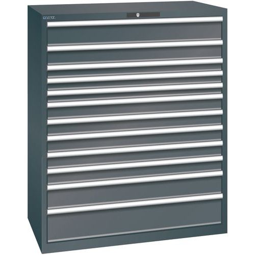 Dielenské zásuvkové skrine Lista 10, 11, a 12 zásuviek, 1193x725x1450 mm