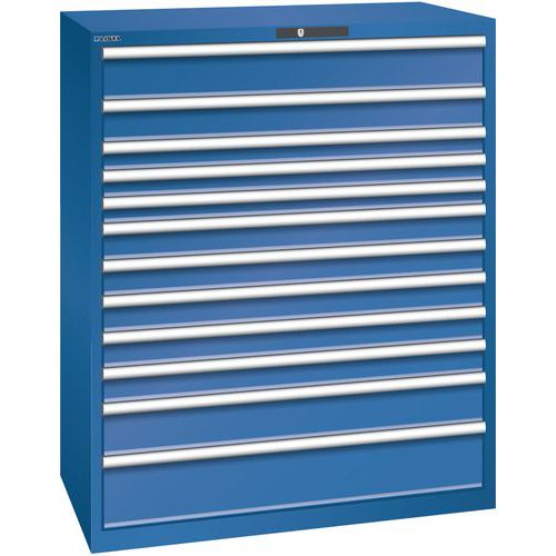 Dielenské zásuvkové skrine Lista 10, 11, a 12 zásuviek, 1193x725x1450 mm