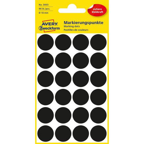 Samolepiace okrúhle etikety Avery Zweckform, papierové, priemer 18 mm