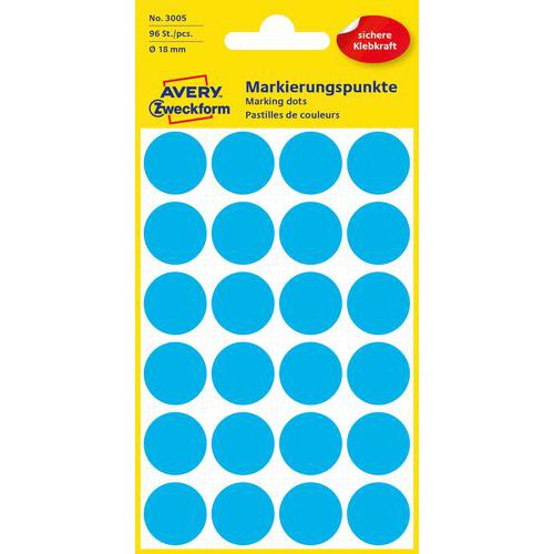 Samolepiace okrúhle etikety Avery Zweckform, papierové, priemer 18 mm