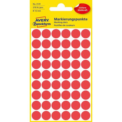 Samolepiace okrúhle etikety Avery Zweckform, papierové, priemer 12 mm
