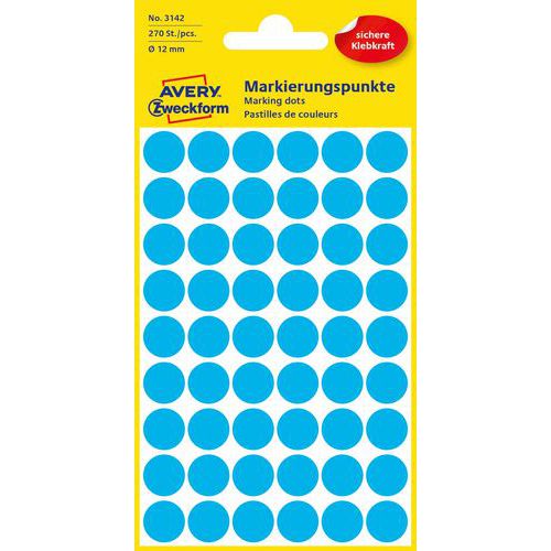 Samolepiace okrúhle etikety Avery Zweckform, papierové, priemer 12 mm