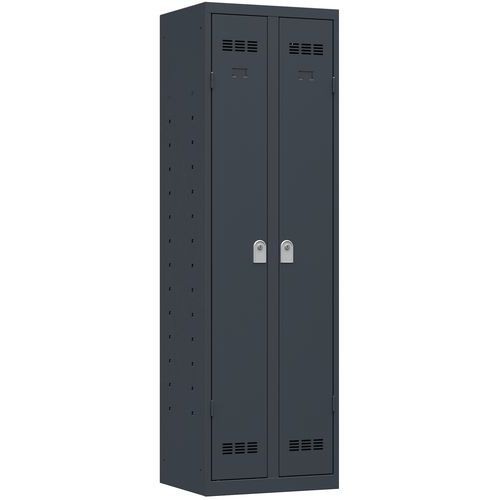 Zvárané skrine viacúčelové Vinco, 2 oddiely, 600 mm, cylindrický zámok