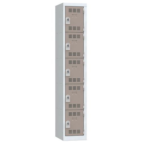 Zvárané šatníky Vinco, 1 stĺpec, 5 boxov, 300 mm, otočný uzáver