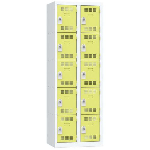 Zvárané šatníky Vinco, 2 stĺpce, 10 boxov, 300 mm, otočný uzáver