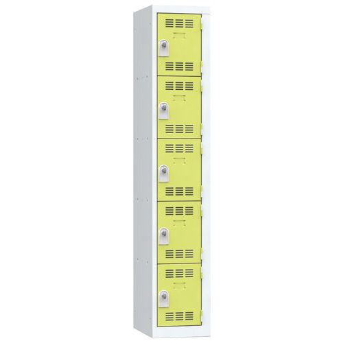 Zvárané šatníky Vinco, 1 stĺpec, 5 boxov, 300 mm, otočný uzáver