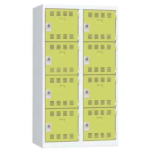 Zvárané šatníky Vinco, 2 stĺpce, 8 boxov, 400 mm, otočný uzáver