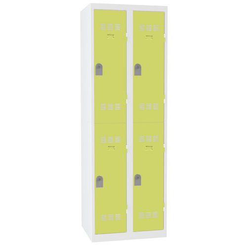 Zvárané šatníky Vinco, 2 stĺpce, 4 boxy, 300 mm, cylindrický zámok