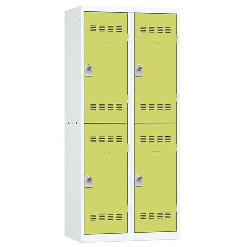 Zvárané šatníky Vinco, 2 stĺpce, 4 boxy, 400 mm, otočný uzáver