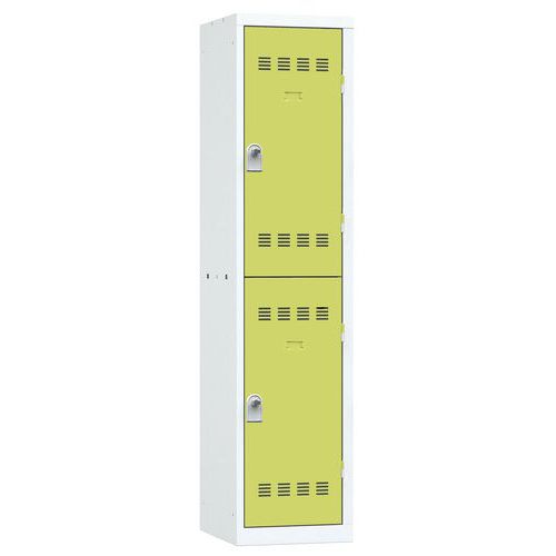 Zvárané šatníky Vinco, 1 stĺpec, 2 boxy, 400 mm, otočný uzáver