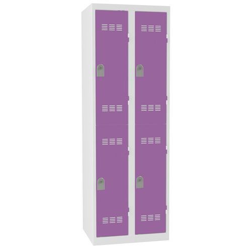 Zvárané šatníky Vinco, 2 stĺpce, 4 boxy, 300 mm, cylindrický zámok