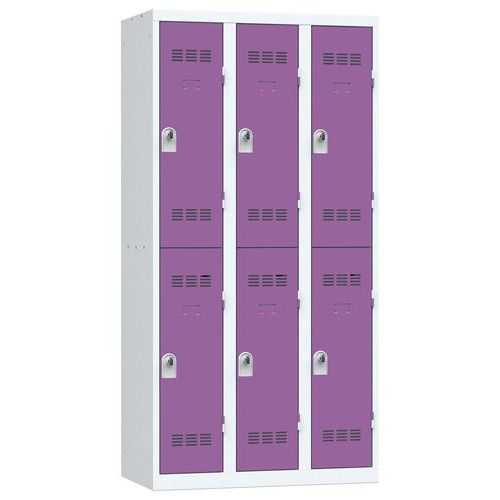Zvárané šatníky Vinco, 3 stĺpce, 6 boxov, 300 mm, otočný uzáver Zvárané šatníky Vinco, 3 stĺpce, 6 boxov, 300 mm, otočný uzáver