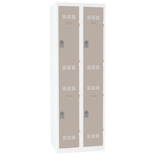 Zvárané šatníky Vinco, 2 stĺpce, 4 boxy, 300 mm, cylindrický zámok