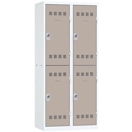 Zvárané šatníky Vinco, 2 stĺpce, 4 boxy, 400 mm, otočný uzáver