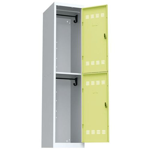 Zvárané šatníky Vinco, 1 stĺpec, 2 boxy, 400 mm, cylindrický zámok