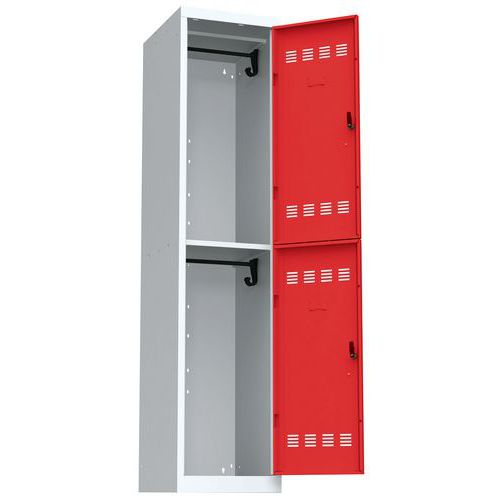 Zvárané šatníky Vinco, 1 stĺpec, 2 boxy, 400 mm, cylindrický zámok Zvárané šatníky Vinco, 1 stĺpec, 2 boxy, 400 mm, cylindrický zámok