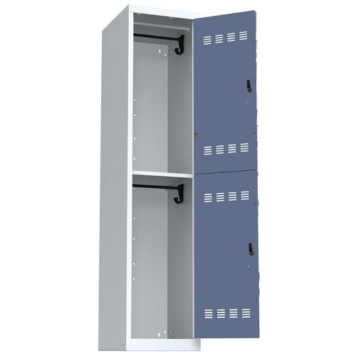 Zvárané šatníky Vinco, 1 stĺpec, 2 boxy, 400 mm, cylindrický zámok Zvárané šatníky Vinco, 1 stĺpec, 2 boxy, 400 mm, cylindrický zámok