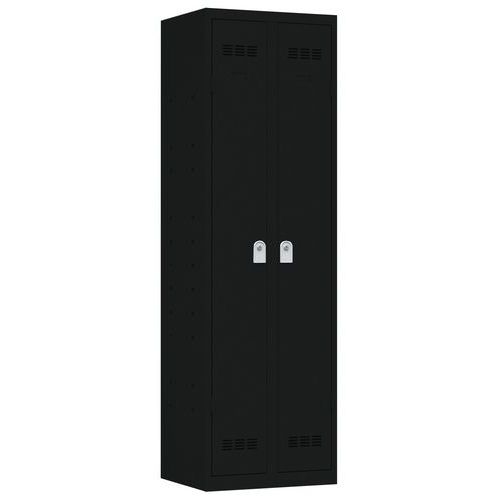 Zvárané skrine viacúčelové Vinco, 2 oddiely, 600 mm, cylindrický zámok