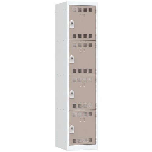 Zvárané šatníky Vinco, 1 stĺpec, 4 boxy, 400 mm, otočný uzáver