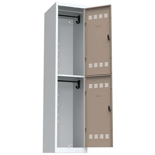 Zvárané šatníky Vinco, 1 stĺpec, 2 boxy, 400 mm, cylindrický zámok Zvárané šatníky Vinco, 1 stĺpec, 2 boxy, 400 mm, cylindrický zámok