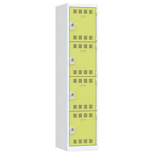 Zvárané šatníky Vinco, 1 stĺpec, 4 boxy, 400 mm, otočný uzáver