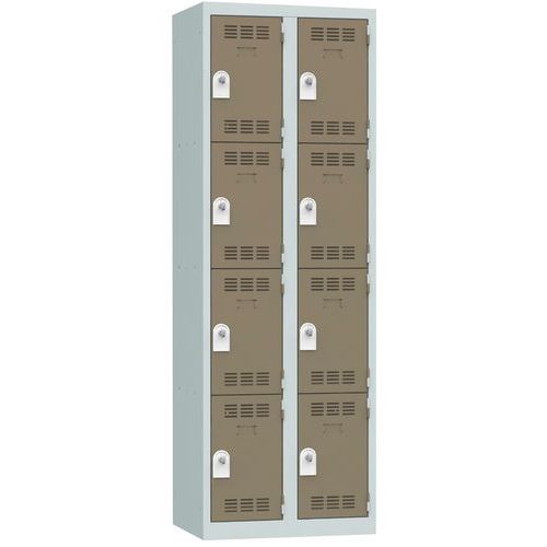 Zvárané šatníky Vinco, 2 stĺpce, 8 boxov, 300 mm, otočný uzáver