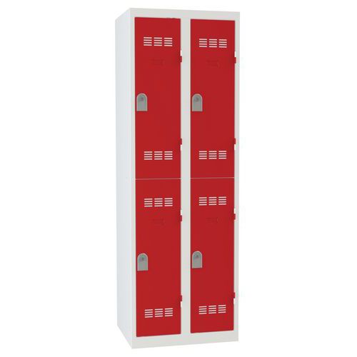 Zvárané šatníky Vinco, 2 stĺpce, 4 boxy, 300 mm, cylindrický zámok