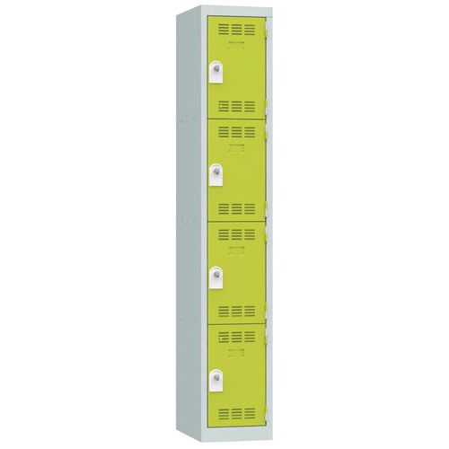 Zvárané šatníky Vinco, 1 stĺpec, 4 boxy, 300 mm, otočný uzáver