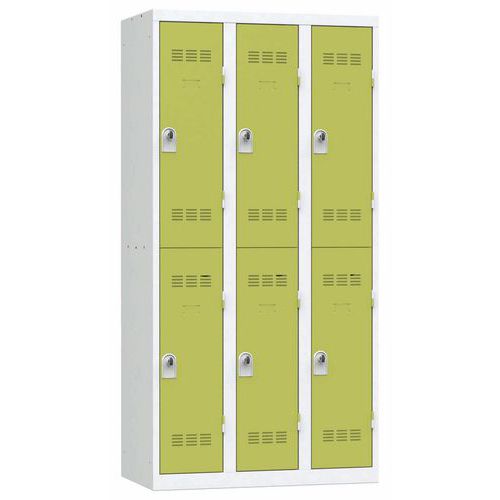 Zvárané šatníky Vinco, 3 stĺpce, 6 boxov, 300 mm, otočný uzáver Zvárané šatníky Vinco, 3 stĺpce, 6 boxov, 300 mm, otočný uzáver