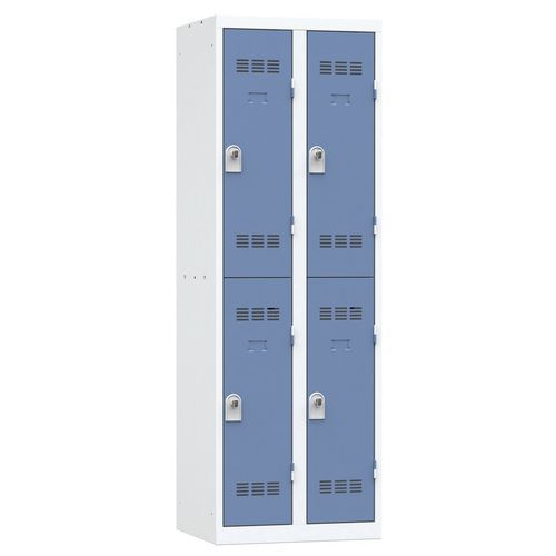 Zvárané šatníky Vinco, 2 stĺpce, 4 boxy, 300 mm, otočný uzáver