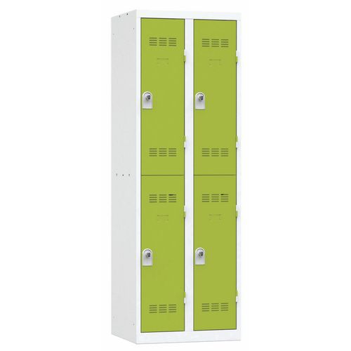 Zvárané šatníky Vinco, 2 stĺpce, 4 boxy, 300 mm, otočný uzáver